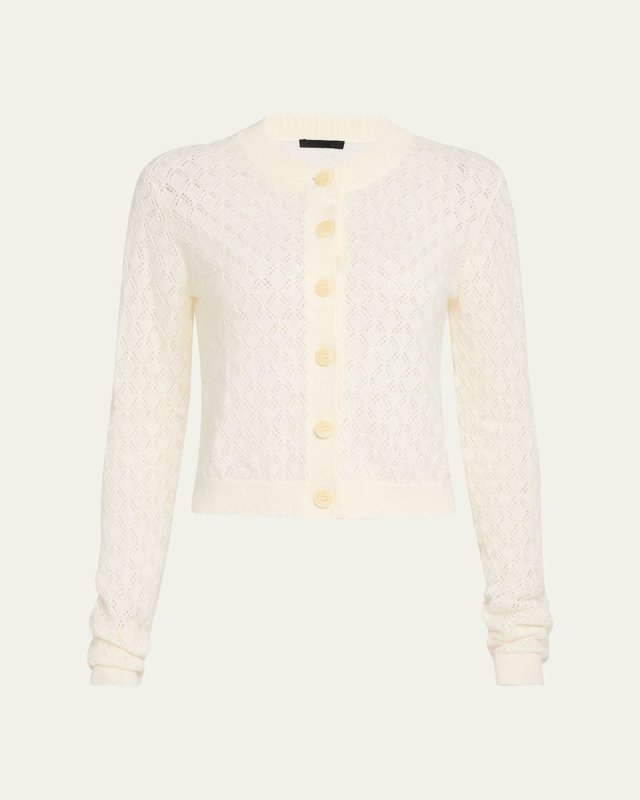 Wool-Blend Textured Cardigan
